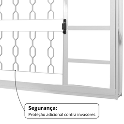 Janela de Aço de Correr 100x120cm 4 Folhas com Grade sem Vidro Minas Sul Mgm - 5