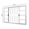 Janela de Aço de Correr 100x120cm 4 Folhas com Grade sem Vidro Minas Sul Mgm - 3