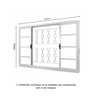 Janela de Aço de Correr 100x150cm 4 Folhas com Grade Minas Sul MGM - 3