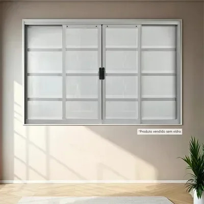 Janela de Aço de Correr 100x150cm 4 Folhas com Grade Minas Sul MGM - 2