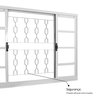 Janela de Aço de Correr 100x150cm 4 Folhas com Grade Minas Sul MGM - 4