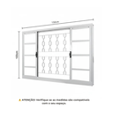 Ver imagem 3 de Janela de Aço de Correr 100x150cm 4 Folhas com Grade Minas Sul MGM