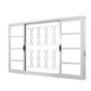 Ver imagem 2 de Janela de Aço de Correr 100x120cm 4 Folhas com Grade Minas Sul MGM Branco