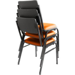 Kit com 3 Cadeiras para Auditórios Linha Hotel Smart Laranja - 2