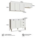 Ver imagem 3 de Cozinha Modulada Aurora 190cm Clássico Conjunto Provençal Cor:branco