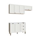 Ver imagem 2 de Cozinha Modulada Aurora 190cm Clássico Conjunto Provençal Cor:branco