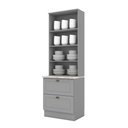 Ver imagem 5 de Cristaleira 71,5cm 2 Portas 2 Gavetas Americana Henn - Cinza/calcare