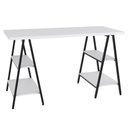 Ver imagem 5 de Mesa Escrivaninha Cavalete 135cm Estilo Industrial Prisma C08 Branco Chess/Preto - Mpozenato