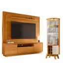 Ver imagem 1 de Estante Home Theater Nilo sem Pés Cinamomo com Cristaleira Marina Cinamomo Off White - Madetec