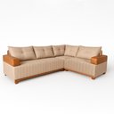 Ver imagem 2 de Sofá 4 Lugares 1,77x2,57m Canto Leona Gold Bom Pastor Linho Bege/caramelo