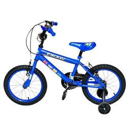 Bicicleta Infantil Menino Aro 16 com Rodinhas Freio V-brake Bicikids Azul Escuro - 1