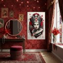 Ver imagem 1 de Quadro Decor Arte Rainha de Copas 70x50cm Mold Preta