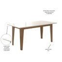 Ver imagem 5 de Conjunto Mesa de Jantar Liz 160cm 6 Cadeiras Jade Revestidas em Suede Cavalho/Bege/Off White Yescasa