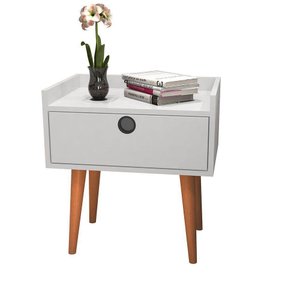 Mesa de Cabeceira- Criado - Mobi - 1 Gav. - Branco