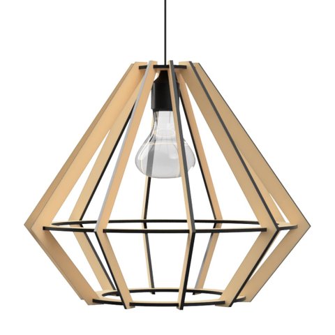 Luminária Teto tipo Pendente LAMPEÃO MDF - Completa