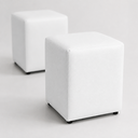 Ver imagem 5 de Puff Sala Decorativo Quadrado Kit 2 Lucca Base Fixa Sintético Branco G02 - D’Rossi