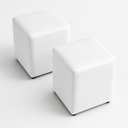 Ver imagem 4 de Puff Sala Decorativo Quadrado Kit 2 Lucca Base Fixa Sintético Branco G02 - D’Rossi