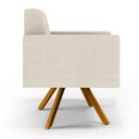 Ver mais imagens de Kit 02 Poltronas Decorativa Giratória Para Sala Base de Madeira Helô L02 Linho Champagne -Lyam