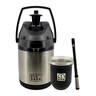 Kit Tereré Inox 1 Garrafa Térmica 2,5L 1 Cuia Parede Dupla 300ml 1 Bomba Tereré Preta Mola Externa O - 1