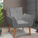 Ver imagem 4 de Poltrona Opala Plus Recepção Tecido Sued - Lm Decor Ladecor Estofados Cinza