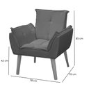 Ver imagem 3 de Poltrona Opala Plus Recepção Tecido Sued - Lm Decor Ladecor Estofados Cinza