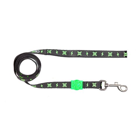 Guia Cachorro Balooh Identificadora Refletiva Preto Caveira:PP