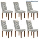 Ver imagem 6 de Conjunto 6 Cadeiras para Sala de Jantar Germany Estrutura em MDF Suede Bege Cel Móveis