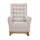 Ver imagem 2 de Poltrona Amamentação Balanço Capitone com Puff Verona Linho Bege - Mirra Decor