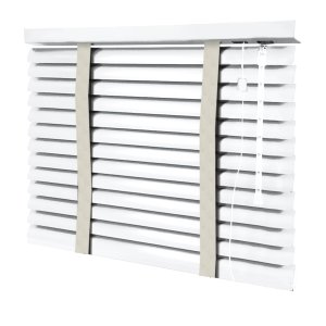 Persiana Horizontal - 1,70m Larg X 1,40m Alt - Alumínio 50mm com Fita Decorativa - Cor: Branca - Fit