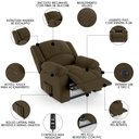 Ver imagem 3 de Poltrona do Papai Reclinável Pietra Power Touch Massagem Fh9 Veludo Capuccino - Mpozenato