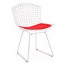 Kit 6 Cadeiras Bertoia Branca com Assento Vermelho Cor Branco - 3