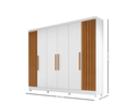Ver imagem 3 de Guarda Roupa Casal Ripado 6 Pts c/ Pés Branco c/Naturale MDF Cabo Frio Bianchi