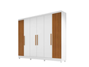 Ver imagem 2 de Guarda Roupa Casal Ripado 6 Pts c/ Pés Branco c/Naturale MDF Cabo Frio Bianchi