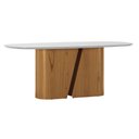 Ver imagem 5 de Mesa de Jantar 8 Lugares Retangular Orgânico com Vidro 200cm Salieri N01 Cinamomo Off White - Lyam