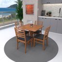 Ver imagem 1 de Conjunto Mesa Tiê 80x80cm com 4 Cadeiras Assento Estofado Corano Preto
