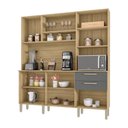 Ver imagem 3 de Armario de Cozinha Compacta 6 Portas 2 Gavetas Italia - Freijó/gris