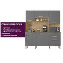 Ver imagem 6 de Armario de Cozinha Compacta 6 Portas 2 Gavetas Italia - Freijó/gris