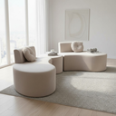 Ver imagem 3 de Sofá Modular Orgânico Monterrey 260cm + Puff Bouclé Bege