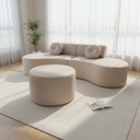 Ver imagem 2 de Sofá Modular Orgânico Monterrey 260cm + Puff Bouclé Bege