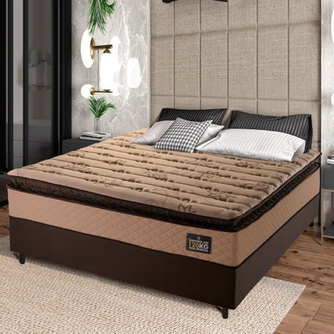 Cama Box Casal Colchão Espuma D33 Pillow Top Van Gogh 138x188x67cm Hellen