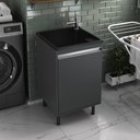 Ver imagem 3 de Tanque Lavanderia 26 Litros Torneira de Bancada + Gabinete Cor:pretocinza