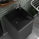 Ver imagem 4 de Tanque Lavanderia 26 Litros Torneira de Bancada + Gabinete Cor:pretocinza