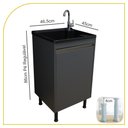 Ver imagem 2 de Tanque Lavanderia 26 Litros Torneira de Bancada + Gabinete Cor:pretocinza