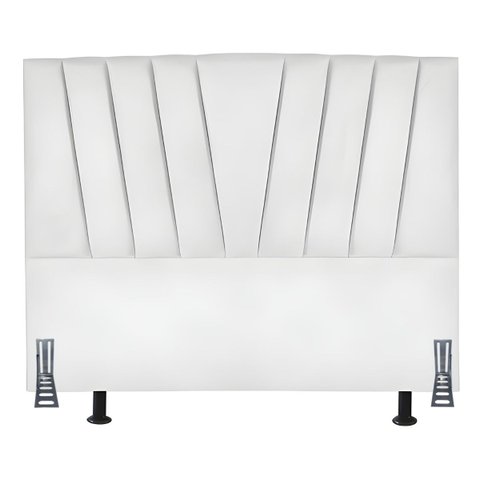 Cabeceira Cama Box King 195 Cm Safira em Corino com Frame:branco
