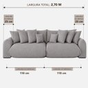 Ver imagem 4 de Sofá Retrátil 5 Lugares Bouclê Armani 2,70 Mts Cinza