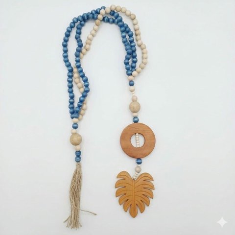 Enfeite Colar Terço de Mesa Decorativo Azul Piscina_costela de Adão