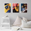 Ver imagem 2 de Kit 3 Quadros Decorativos Posters Cartazes Jazz 33x24cm:madeira Preta