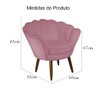Poltrona Decorativa Pétala  Veludo Rosa - 5