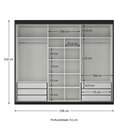 Ver imagem 4 de Guarda-roupa Casal Tower 3 Portas 6 Gavetas Preto - Pnr Móveis