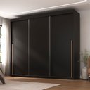 Ver imagem 1 de Guarda-roupa Casal Tower 3 Portas 6 Gavetas Preto - Pnr Móveis